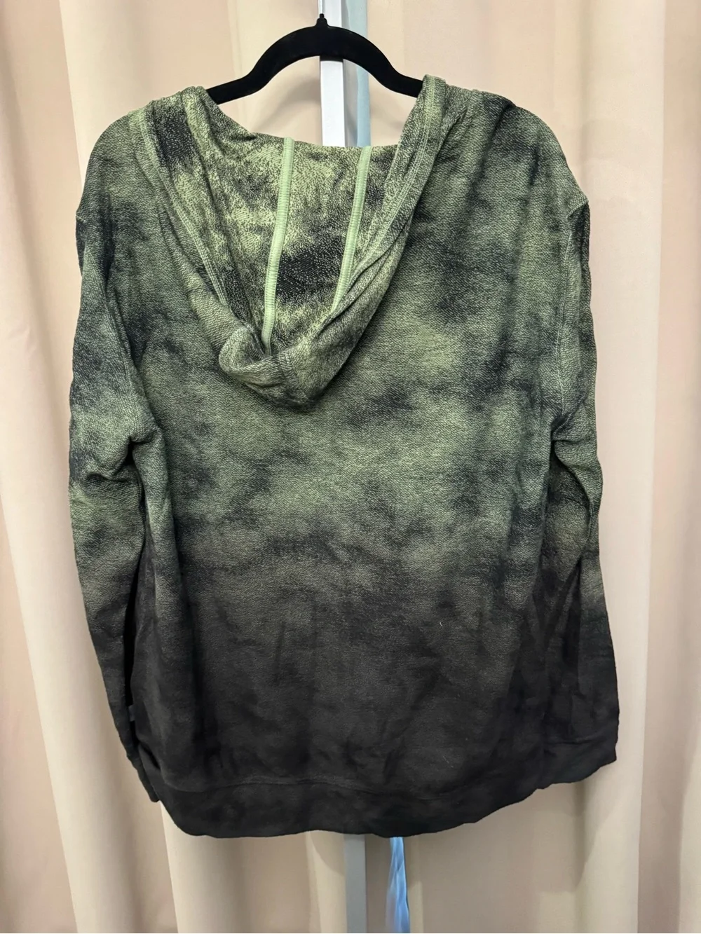 John Varvatos Olive Green Zip Hoodie with Mottled Fade